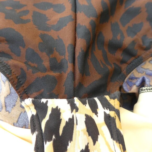 MiracleSuit One Piece Swimsuit Contrasting Animal Cat Bra Sweetheart Ruched 8 - Picture 7 of 11